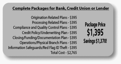 Complete packages for the bank, lender, credit union include all mortgage functions  at a savings to the a la carte price